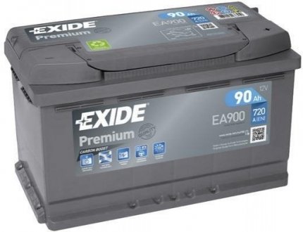 Акумуляторна батарея 90Ah/720A (315x175x190/+R/B01) Premium EXIDE ea900
