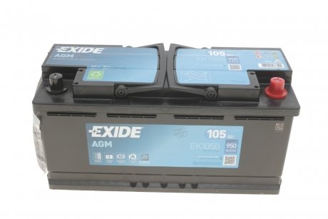 Акумуляторна батарея 105Ah/950A (392x175x190/+R/B13) (Start-Stop AGM) (аналог) BMW X6, F13, F12, F10, X5, F01, F04, F07, F06, G11 EXIDE ek1050