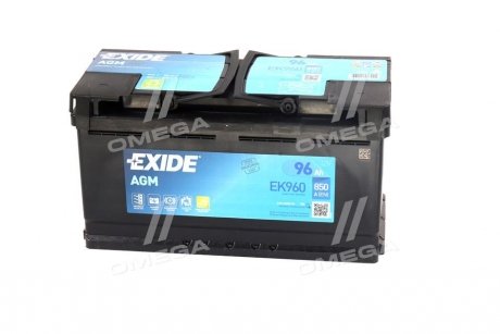 Акумулятор автомобільний AGM Start-Stop 12V/96Ah/850 (R+) EXIDE ek960