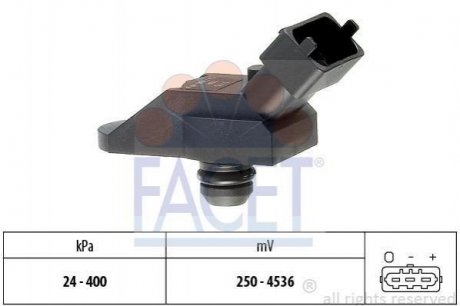 Датчик давления наддува (3 конт.) BMW 3(E46)/5(E39,E60)/X5(E53) 2.5D/3.0D 98-10 BMW E39, X5, E46, Opel Omega, Land Rover Range Rover FACET 10.3115