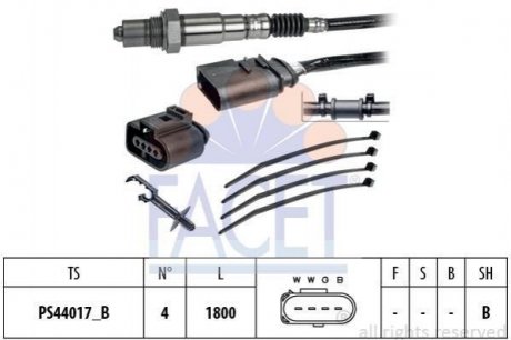 Лямбда-зонд Audi A4/A6/ Skoda Octavia/ VW Bora/Golf/Passat 1.0-6.0 94-10 Volkswagen Bora, Audi A6, A4, Allroad, Volkswagen Phaeton FACET 10.8247