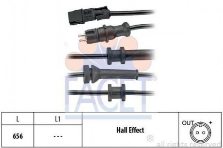 Датчик ABS Renault Laguna 01- зад Л/Пр (603 mm) Renault Laguna FACET 21.0153