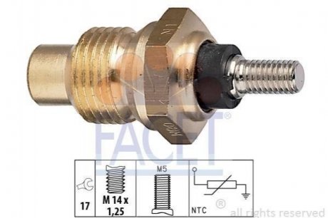 Датчик температури охолоджуваної рідини Fiat Ducato 1.8-2.0 i 82-> Renault Espace, Peugeot 405, 604, Fiat Ducato, Renault Master FACET 7.3003