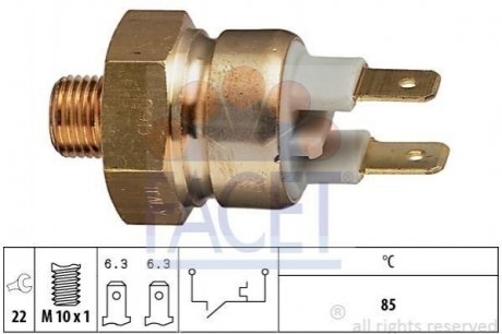 Купити Датчик температури VW Passat 2.0/2.2 83-88 /Audi 100/90/A6 2.0-2.5 83-96 Audi 100, 80, Volkswagen Passat, Audi A6 FACET 7.4056 (фото1) підбір по VIN коду, ціна 457 грн.