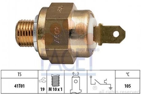 Датчик температури охолоджуючої рідини VW LT 2.4 D/TD 83-> FACET 7.4097