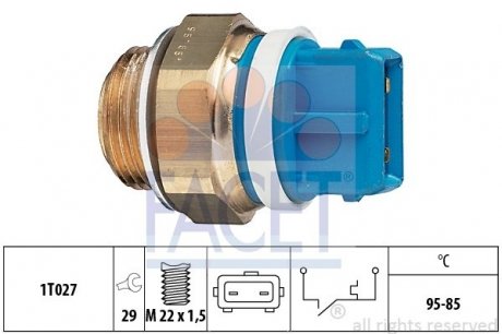 Датчик вмикання вентилятора Peugeot 405, 306, 806, 406, Citroen Jumpy, Fiat Scudo, Peugeot Expert, Citroen Berlingo, Peugeot Partner, Citroen Xsara, Peugeot 206 FACET 7.5122