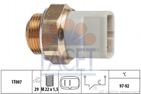 Датчик вмикання вентилятора Vito OM611 (на радіаторі) (2конт.) FACET 7.5279