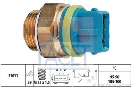 Датчик включения вентилятора Opel Omega b 2.5 dti (01-03) FACET 7.5677
