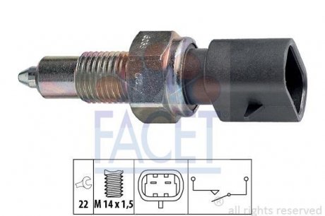 Выключатель, фара заднего хода Fiat Panda Fiat Panda, Uno, Lancia Delta FACET 7.6038