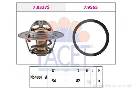 Термостат 82°С Nissan Micra 93- FACET 7.8334