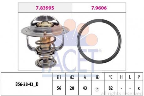 Термостат NISSAN PRIMERA,SUNNY 2,0D,TOYOTA FACET 7.8848