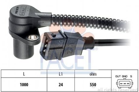 Купити Датчик положення колінчастого вала Opel Vectra, Astra, Omega FACET 9.0164 (фото1) підбір по VIN коду, ціна 927 грн.