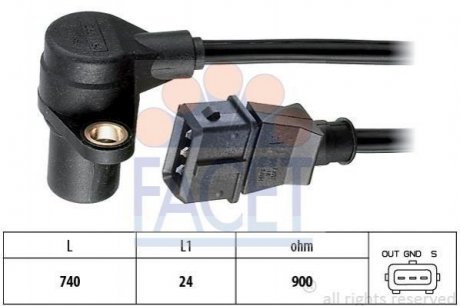 Датчик положення колінвала Audi A6/A8 / VW Passat 2.3-2.8 i 95-> Audi A6, A8, Volkswagen Passat FACET 9.0214