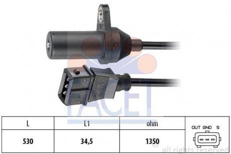 Датчик положения коленвала Citroen Jumper 00-/Fiat Ducato 98- Fiat Ducato, Peugeot Boxer, Citroen Jumper FACET 9.0265