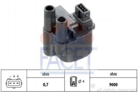 Купить Катушка зажигания Renault Clio ii 1.4 (b/cb0c) (98-05) Renault Megane, Kangoo, Clio FACET 9.6276 (фото1) подбор по VIN коду, цена 940 грн.