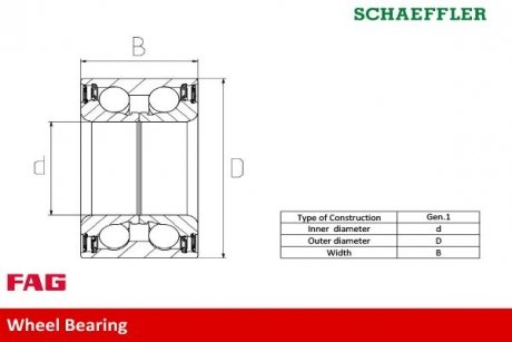 Подшипник ступицы (передней) Suzuki Swift 1.3 89-01 (36x68x33) Suzuki Swift FAG 713 6230 60