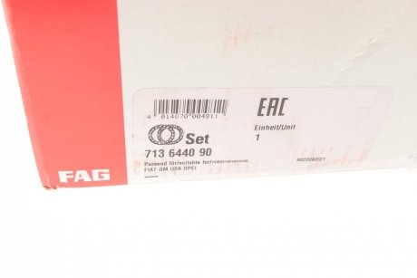 Купити Підшипник маточини (передньої) Opel Signum/Vectra C 1.8-3.2 V6 02- (+ABS) SAAB 9-3, Fiat Croma, Opel Vectra FAG 713 6440 90 (фото1) підбір по VIN коду, ціна 4641 грн.