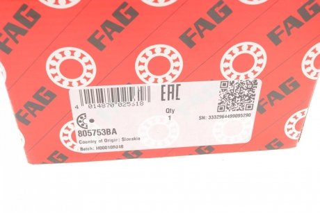 Купити Підшипник маточини (передньої) Ford Mondeo IV 07-15 FAG 805753BA (фото1) підбір по VIN коду, ціна 3536 грн.