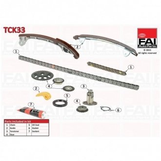 Цепь ГРМ, комплект Toyota Previa, Rav-4, Avensis, Camry, Highlander FAI tck33