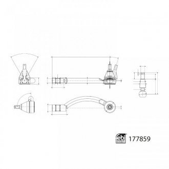 Наконечник тяги рульової (L) BMW 2 (F45/F46)/X1 (F38)/ Mini Cooper 14- BMW F45, F46, Mini Clubman, BMW X1, Mini Countryman, BMW X2 FEBI BILSTEIN 177859