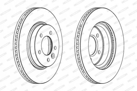 Тормозной диск Land Rover Discovery, Range Rover, Mercedes W205, S205, C205 FERODO ddf1430c-1