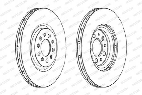 Купити Диск гальмівний Alfa Romeo Giulietta, 159, Brera, Jeep Cherokee FERODO ddf1455c-1 (фото1) підбір по VIN коду, ціна 4208 грн.