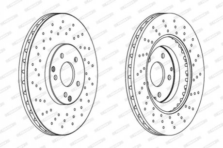 Купити Диск гальмівний Mercedes S203, W203, CLK-Class FERODO ddf1582c-1 (фото1) підбір по VIN коду, ціна 3564 грн.