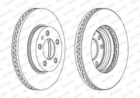 Гальмівний диск Volkswagen Touareg, Porsche Cayenne FERODO ddf1591lc-1