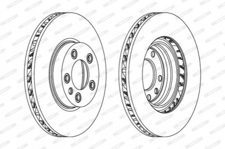 Купити Гальмівний диск Volkswagen Touareg, Porsche Cayenne FERODO ddf1591rc-1 (фото1) підбір по VIN коду, ціна 3448 грн.