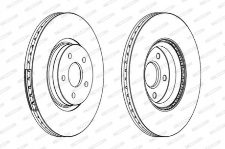 Тормозной диск Ford Focus, Volvo V40, Ford Connect, Transit, Kuga FERODO ddf1649c-1