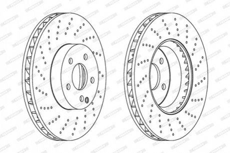 Купити Диск гальмівний Mercedes W204, W212, S204, S212, C204, C124, C207, C238, A124, A207, A238 FERODO ddf1694c-1 (фото1) підбір по VIN коду, ціна 3053 грн.