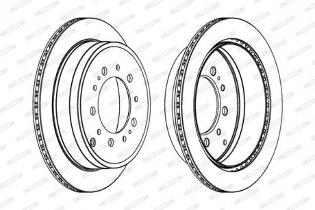 Диск тормозной Lexus LX, Toyota Land Cruiser, Sequoiva, Tundra FERODO ddf1799c-1