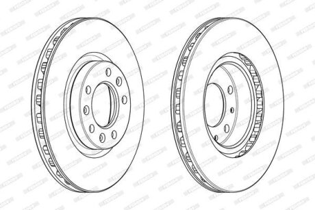 Диск гальмівний передн Лів/Прав CITROEN BERLINGO, BERLINGO/MINIVAN, C4 GRAND PICASSO II, C4 PICASSO II, C4 SPACETOURER, GRAND C4 SPACETOURER OPEL COMBO E TOUR / LIFE 1.2-Electric 02.13- FERODO ddf2401c1