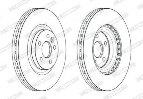 Диск гальмівний Land Rover Range Rover, Discovery FERODO ddf2632c-1