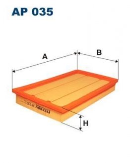 Фільтр повітряний Mercedes W124, S124, G-Class, SsangYong Korando FILTRON ap035
