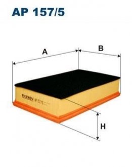 VW Фільтр повітряний CALIFORNIA T5 2.0 03-, TRANSPORTER T5 1.9 03- (312*189*68) FILTRON ap157/5