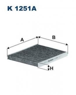 Фільтр салону вугільний FILTRON k1251A