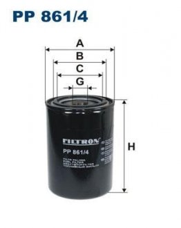 Купити Фільтр паливний FILTRON pp8614 (фото1) підбір по VIN коду, ціна 682 грн.