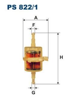 Фiльтр паливний d=58mm L=118mm унiверсальний, випуск.дiам.8/8mm FILTRON ps8221
