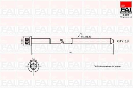 FAI MITSUBISHI К-т болтов ГБЦ L200 2.5 05- Fischer Automotive One (FA1) b2101