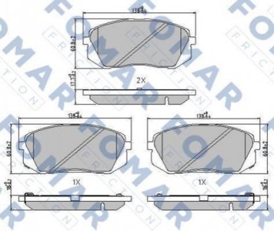 Купить Колодки тормозные дисковые Hyundai I40 FOMAR fo 241981 (фото1) подбор по VIN коду, цена 1138 грн.