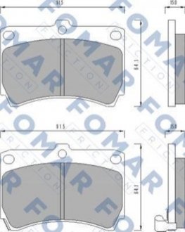 Колодки тормозные дисковые Mazda 323, KIA Rio FOMAR fo 477481