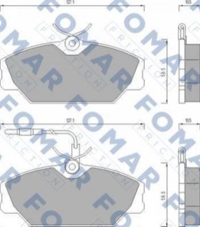 Колодки тормозные дисковые Renault Espace, Safrane, Laguna, Megane FOMAR fo 492681