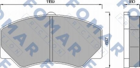 Колодки гальмівні дискові Ford Escort, Orion, Sierra, Transit, Fiesta FOMAR fo 498381