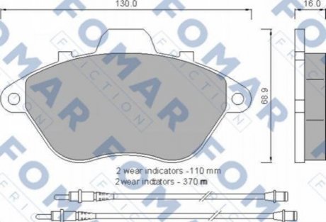 Колодки гальмівні дискові Peugeot 605 FOMAR fo 554581
