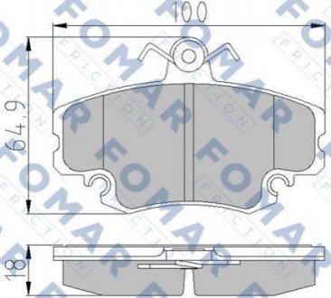 Купить Колодки тормозные дисковые Renault 19, 21, Megane, Twingo, Clio, Logan FOMAR fo 608381 (фото1) подбор по VIN коду, цена 620 грн.