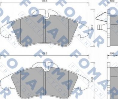 Купити Колодки гальмівні дискові Mercedes W901, W902, Vito, V-Class, W903, Volkswagen LT, Mercedes W904, W909, W906 FOMAR fo 627281 (фото1) підбір по VIN коду, ціна 917 грн.