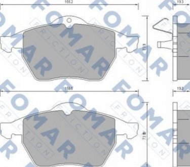 Колодки гальмівні дискові SAAB 9000, 900, 9-5, 9-3, Opel Astra, Zafira, Meriva, Corsa FOMAR fo 628781
