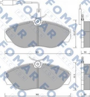 Купити Колодки гальмівні дискові Fiat Ducato, Peugeot Boxer, Citroen Jumper FOMAR fo 629481 (фото1) підбір по VIN коду, ціна 1065 грн.