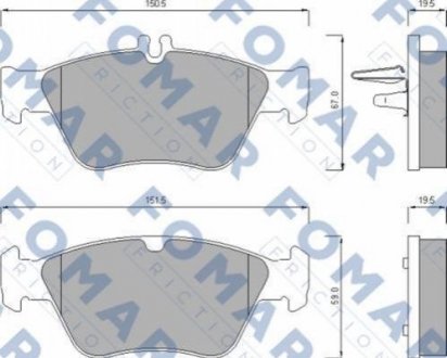 Колодки гальмівні дискові Mercedes W202, W210, S202, S210, CLK-Class FOMAR fo 637781